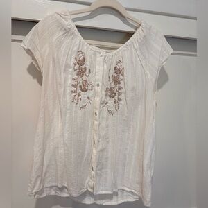 Women’s Lucky Embroidered White Blouse